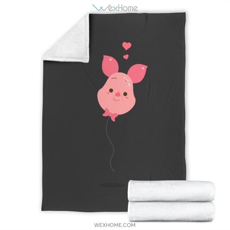 Piglet Balloon Winnie The Pooh Cartoon Premium Blanket