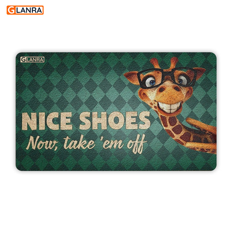 Nice Shoes Now Take ‘Em Off Doormat, Giraffe Doormat, Funny Giraffe Doormat, Giraffe House Warming Doormat, Giraffe Indoor Outdoor Doormat