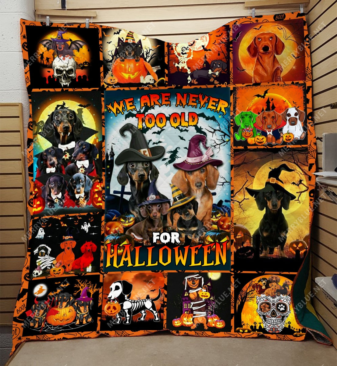 We Are Never Too Old For Halloween Sherpa Twin Queen King Quilt Blanket