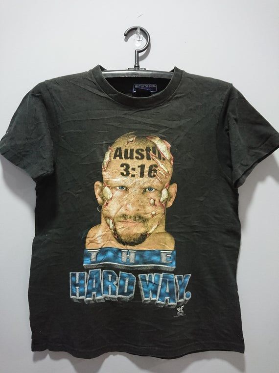 Vintage 90 S Stone Cold Steve Austin Shirt The Hard Way Wcw Wwf Wwe Nwo Have Fade Have Screen Crack Shirt