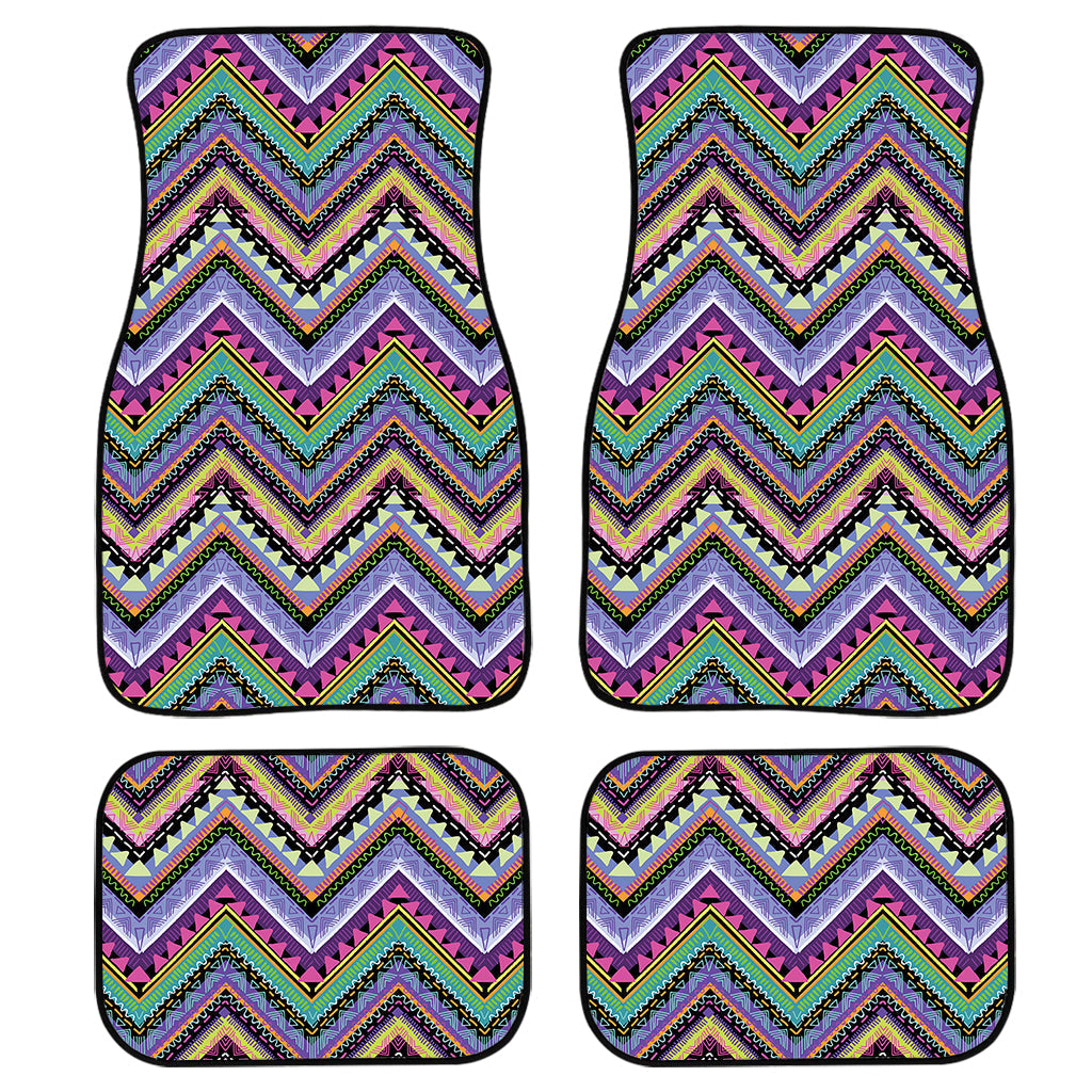 Tribal Aztec Hippie Pattern Print Front And Back Car Floor Mats, Front Car Mat