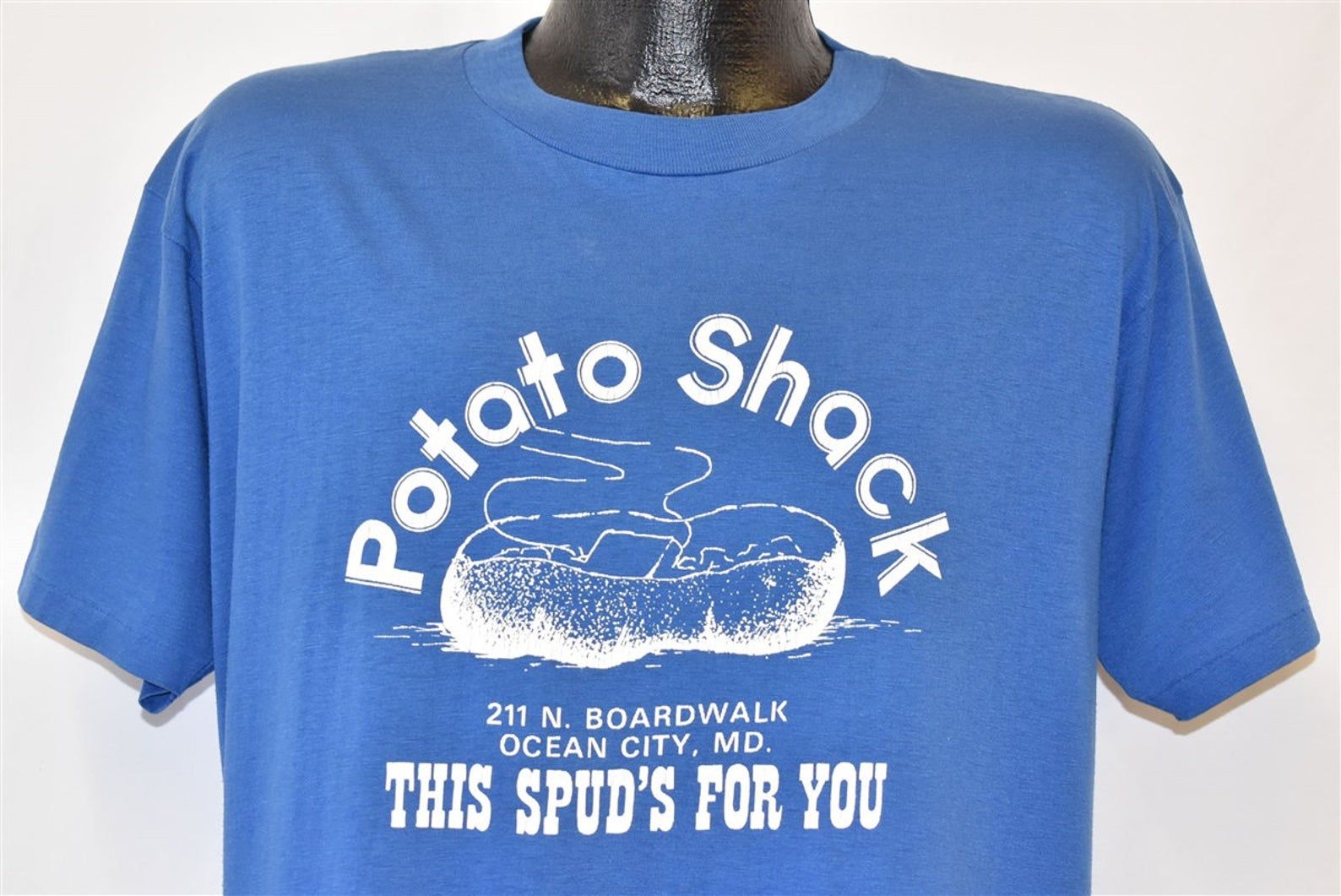 80S Potato Shack Ocean City Maryland This Spud’S For You Spoof Budweiser Beer Funny T-Shirt Extra