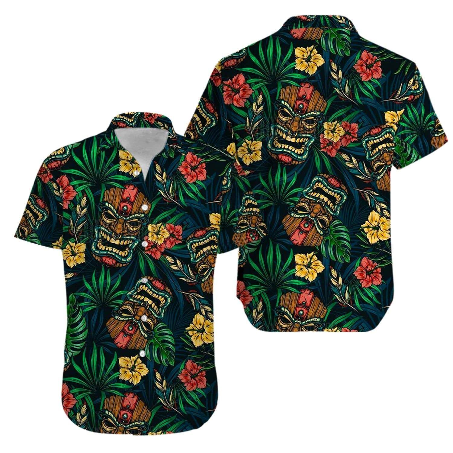 High Quality Tiki Tropical Leaves Aloha Hawaii Shirts V Ha98574