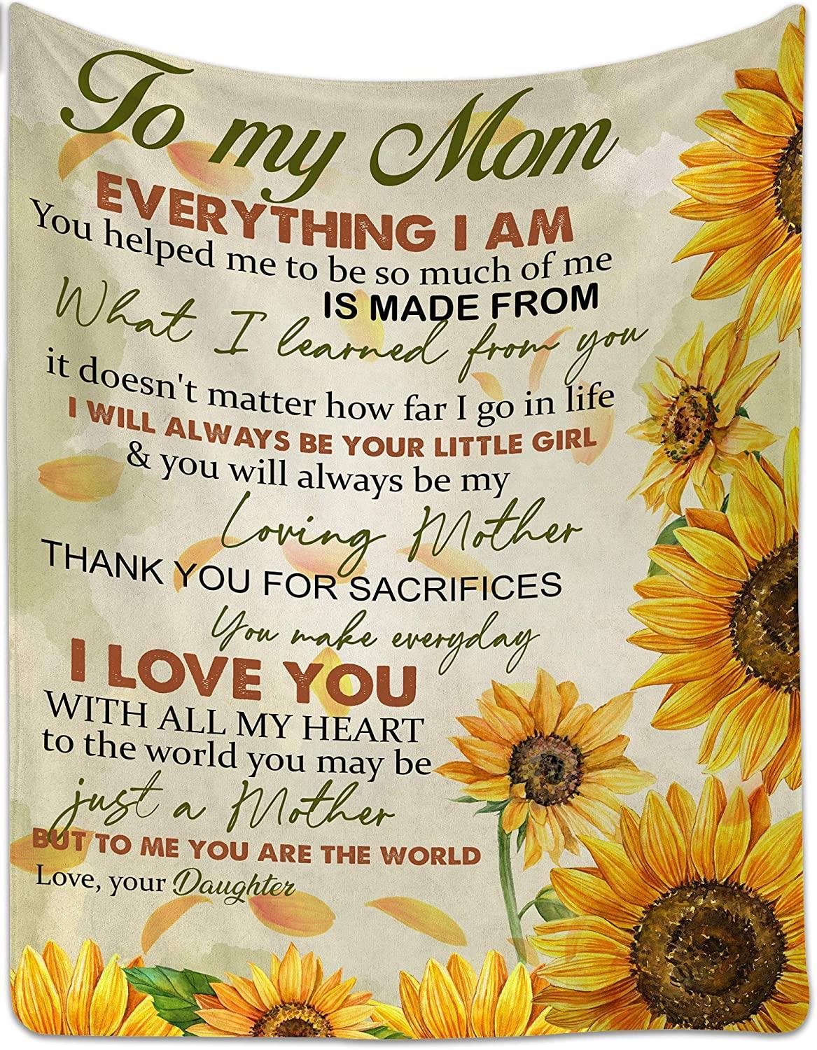 To My Mom Thank You For Sacrifices – Gift For Mom For Mother’S Day, Unique Gifts Home Decor Gift For Family – Sherpa Blanket Fleece Blanket