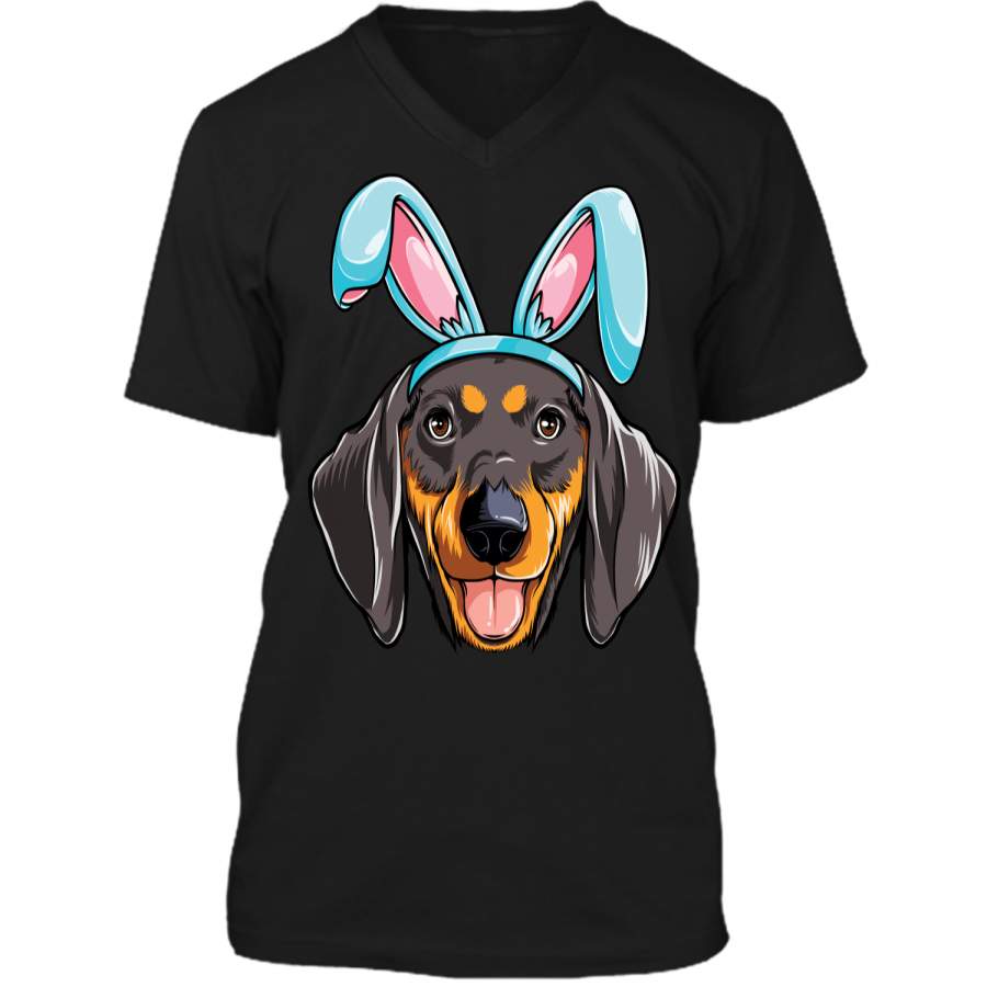 Easter Bunny Dachshund T shirt Dog Boys Girl Kids Men Women Mens Printed V-Neck T