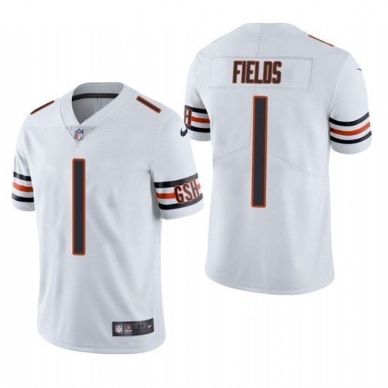 Chicago Bears Justin Fields #1 2021 Draft NFL White Jersey For Fans