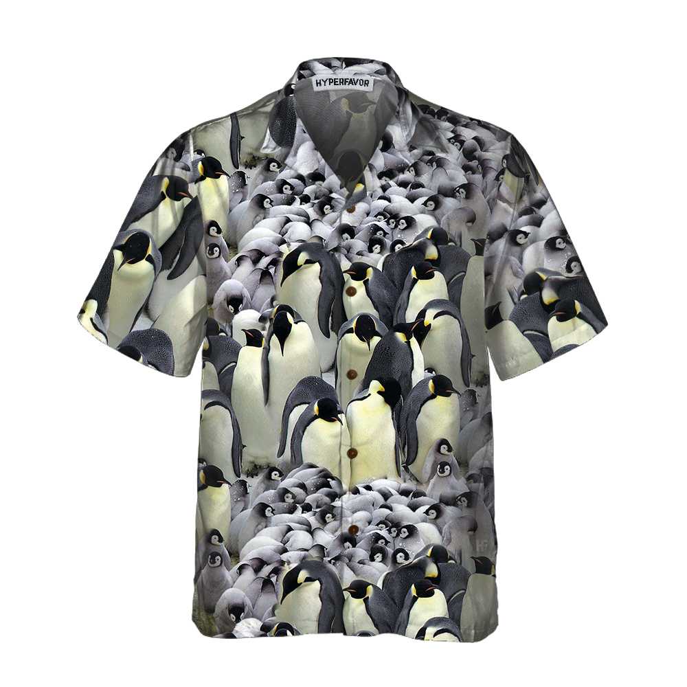 Penguin 3D Printed Hawaiian Shirt, Cool Penguin Shirt For Men, Penguin Themed Gift Idea