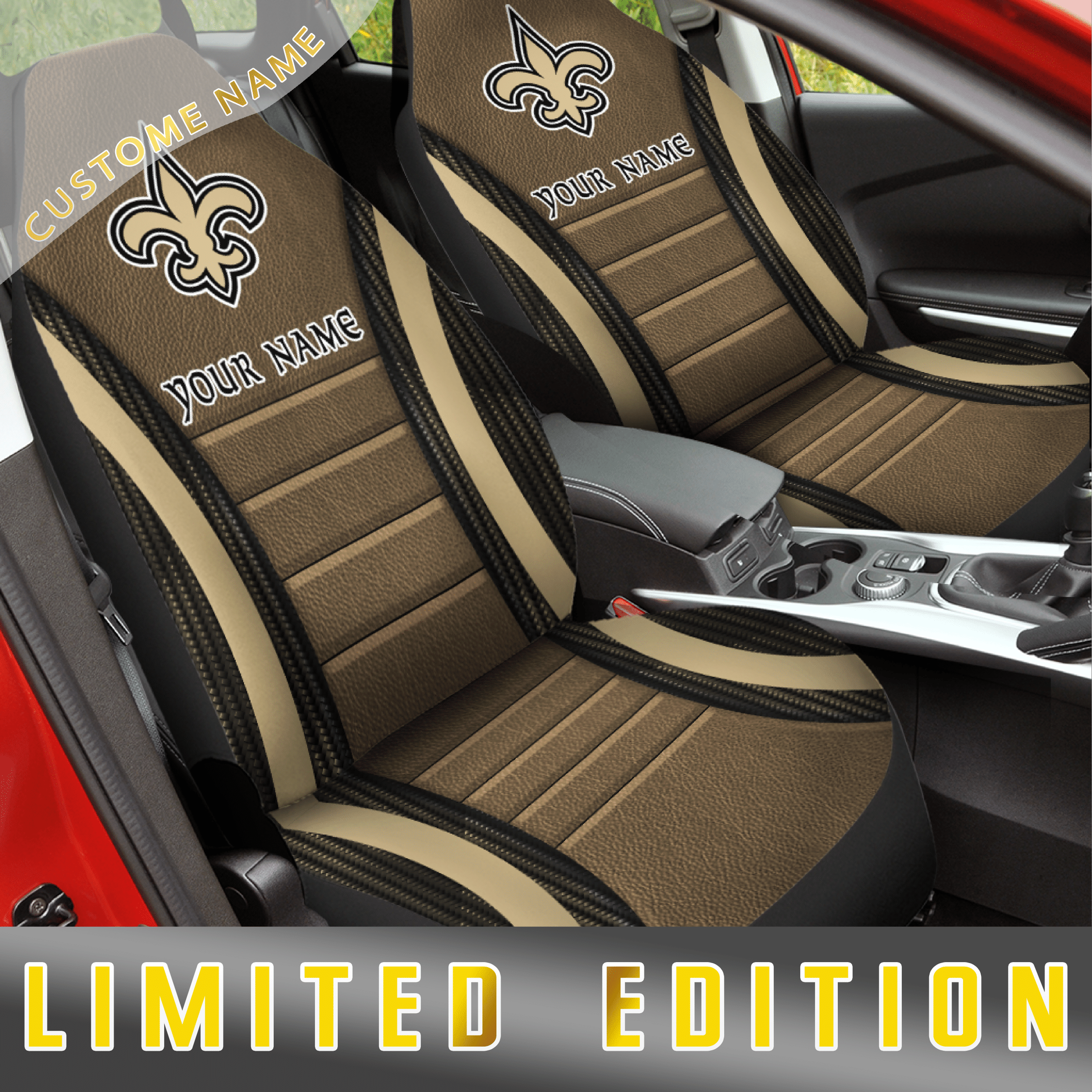 New Orleans Saints Custom Car Seat Covers (Set Of 2) -Ver All