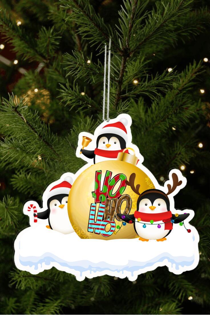 Penguin Christmas Hohoho Bauble Gift For Penguin Lover Shape Ornament