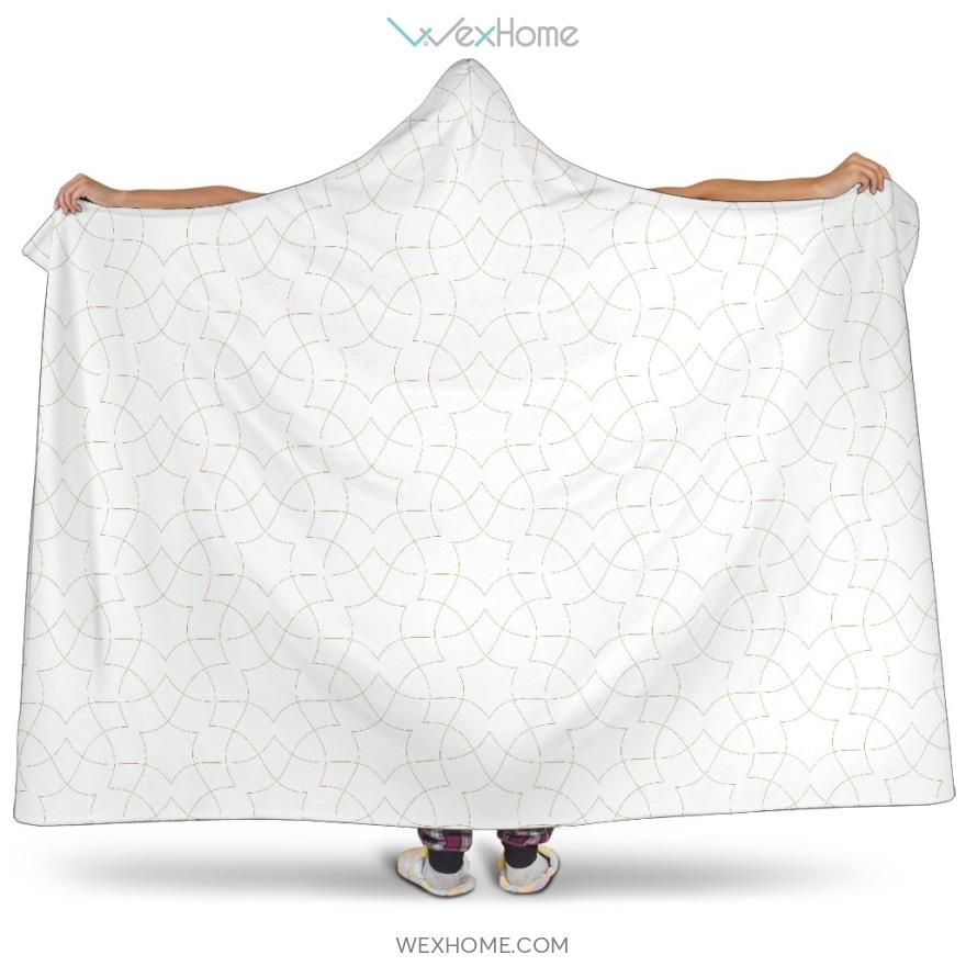 Arabic White Pattern Hooded Blanket