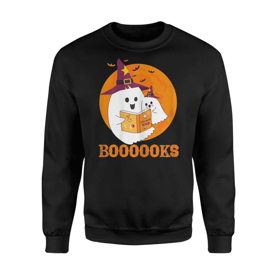 Booooks Halloween Tee Boo Read Books outfit – Premium Fleece Sweatshirt