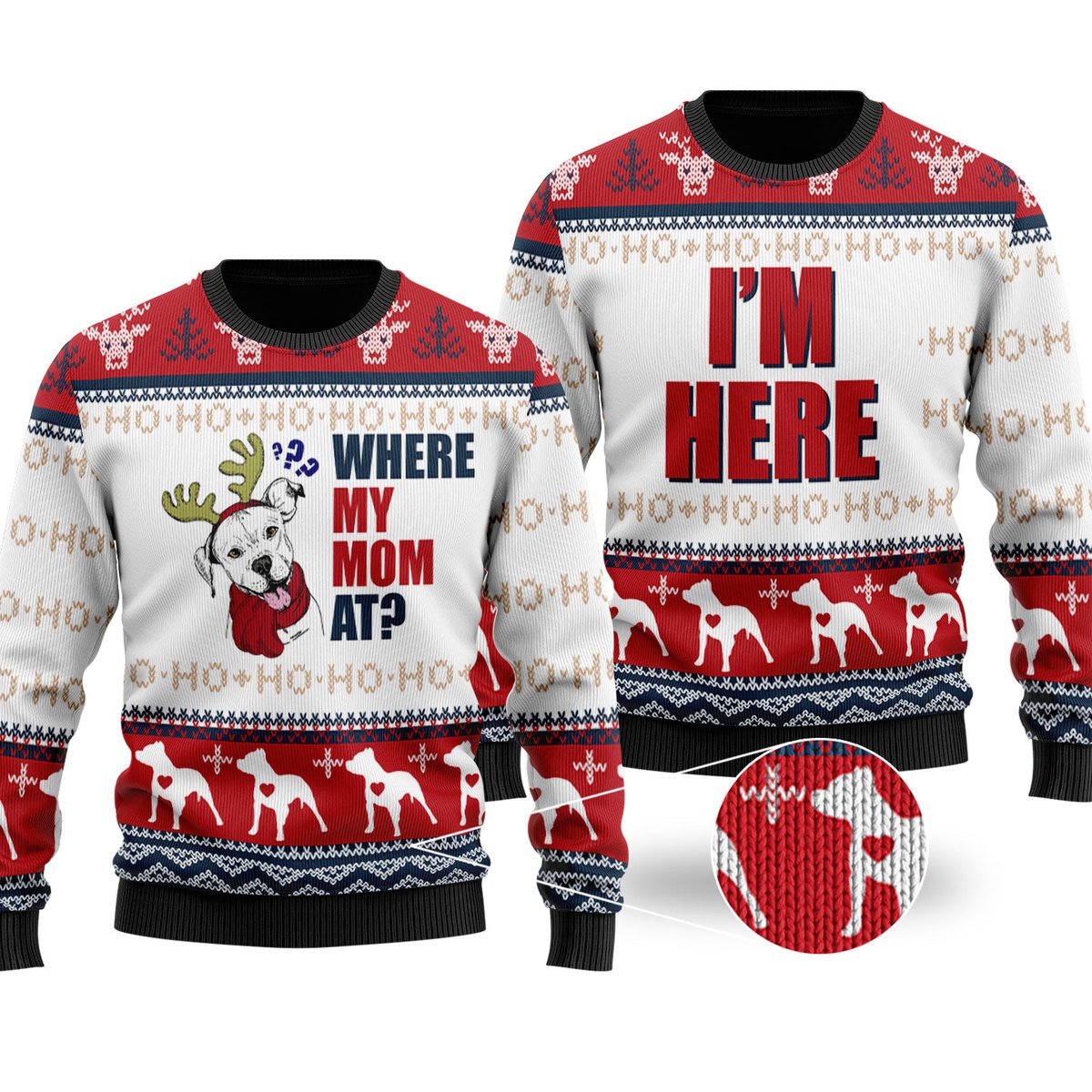 W Couple 3D All Over Printed 100% Wool Material Sweater