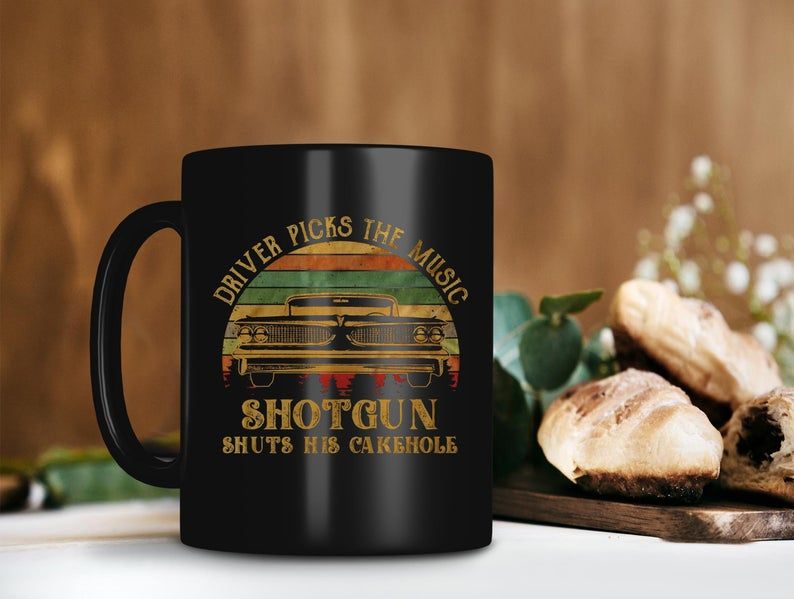 Black Mug Driver Picks The Music Shotgun Shuts His Cake Hole Mug Dean Sam Winchester Mug Vintage Premium Sublime Ceramic Coffee Mug H99