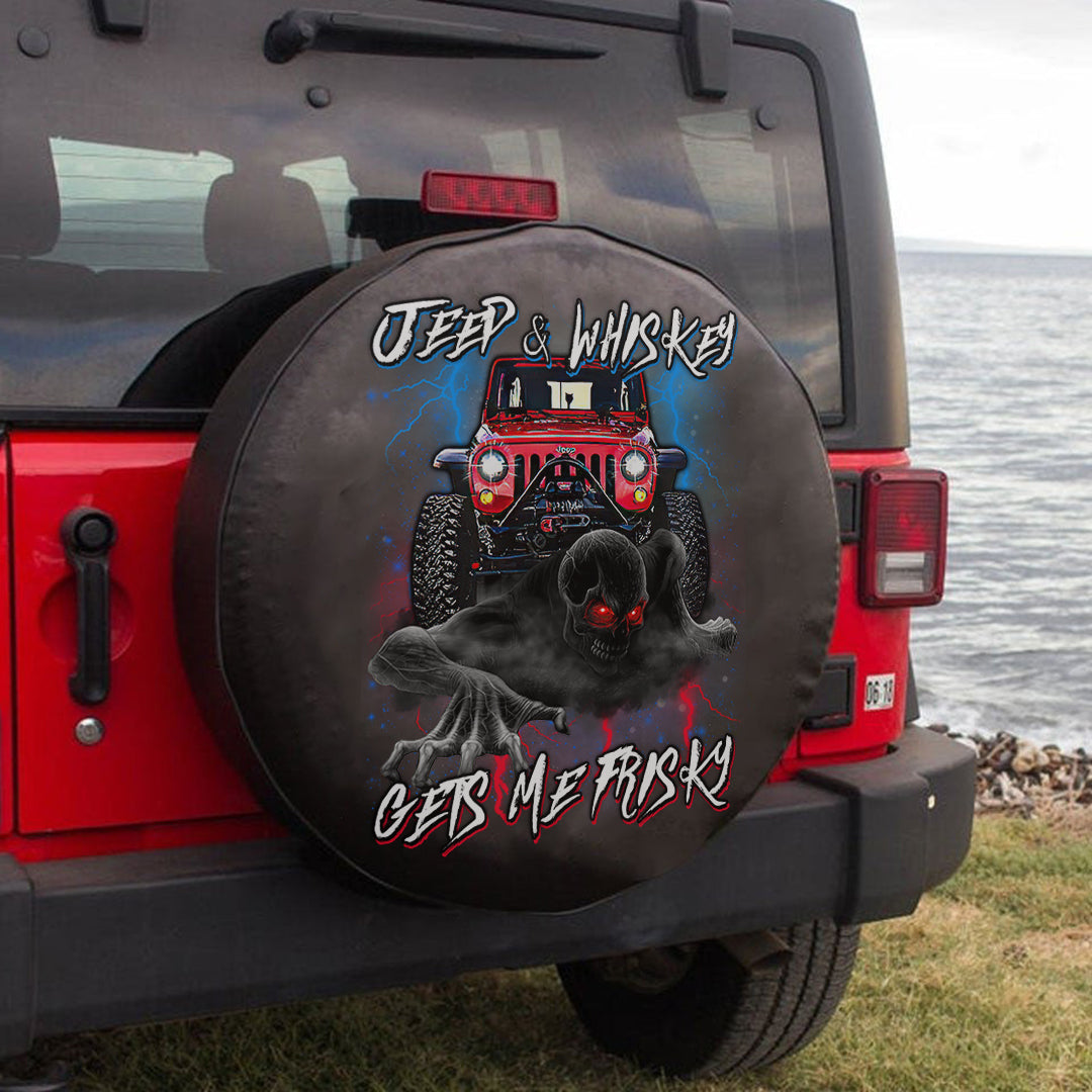 Jeep & Whiskey Gets Me Frisky Spare Tire Cover Lt11