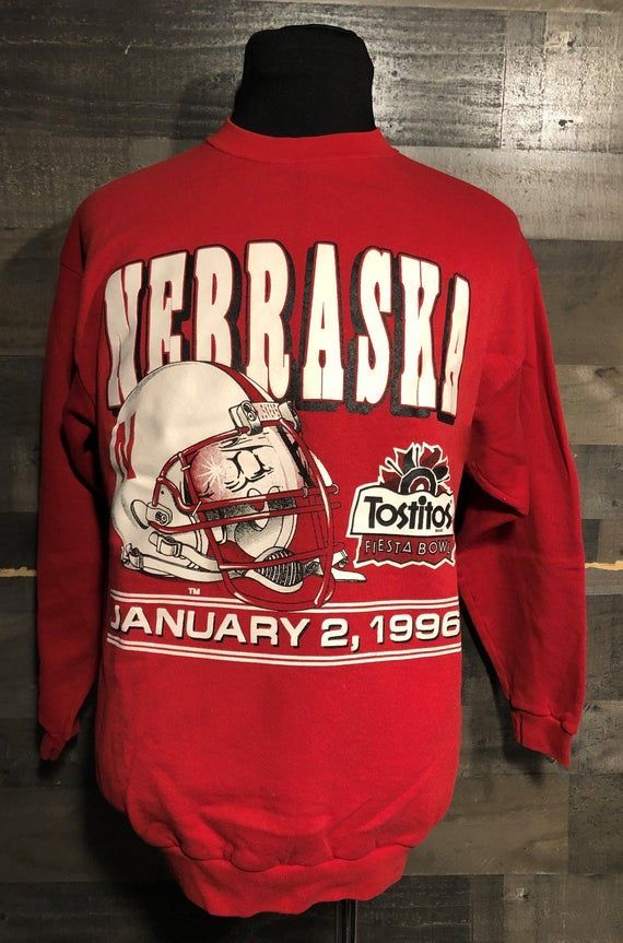 Vintage University Of Nebraska 1996 Fiesta Bowl Red Crewneck Shirt Nebraska Football Shirt