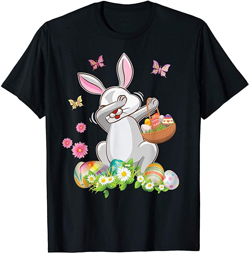 Dabbing Bunny Happy Easter Day Egg Basket Hunt Lovely Cute T-Shirt