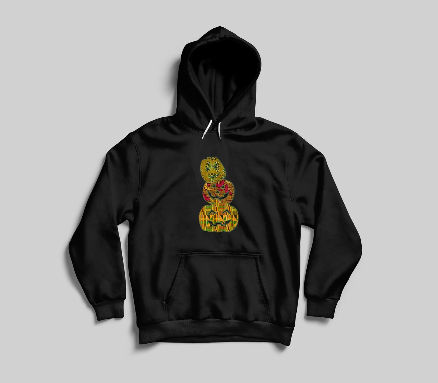 Stumbling Stacked Pumpkins Kente African Print Halloween Youth Hoodie/T-Shirt