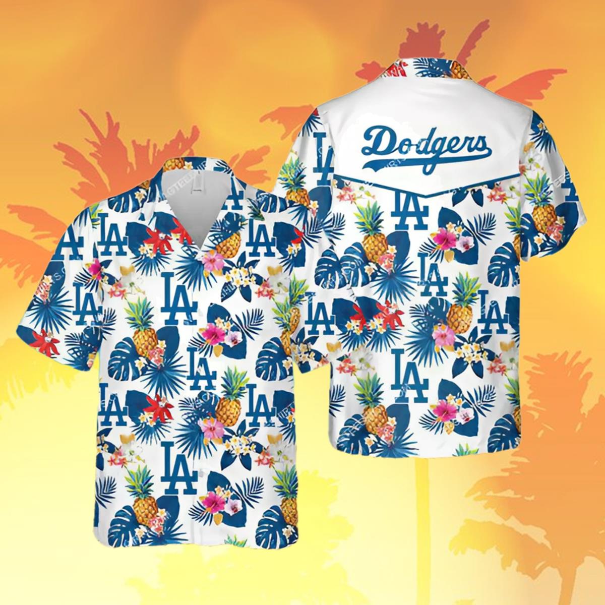La Dodgers Hawaiian Shirt With Tropical Pineapple Aloha