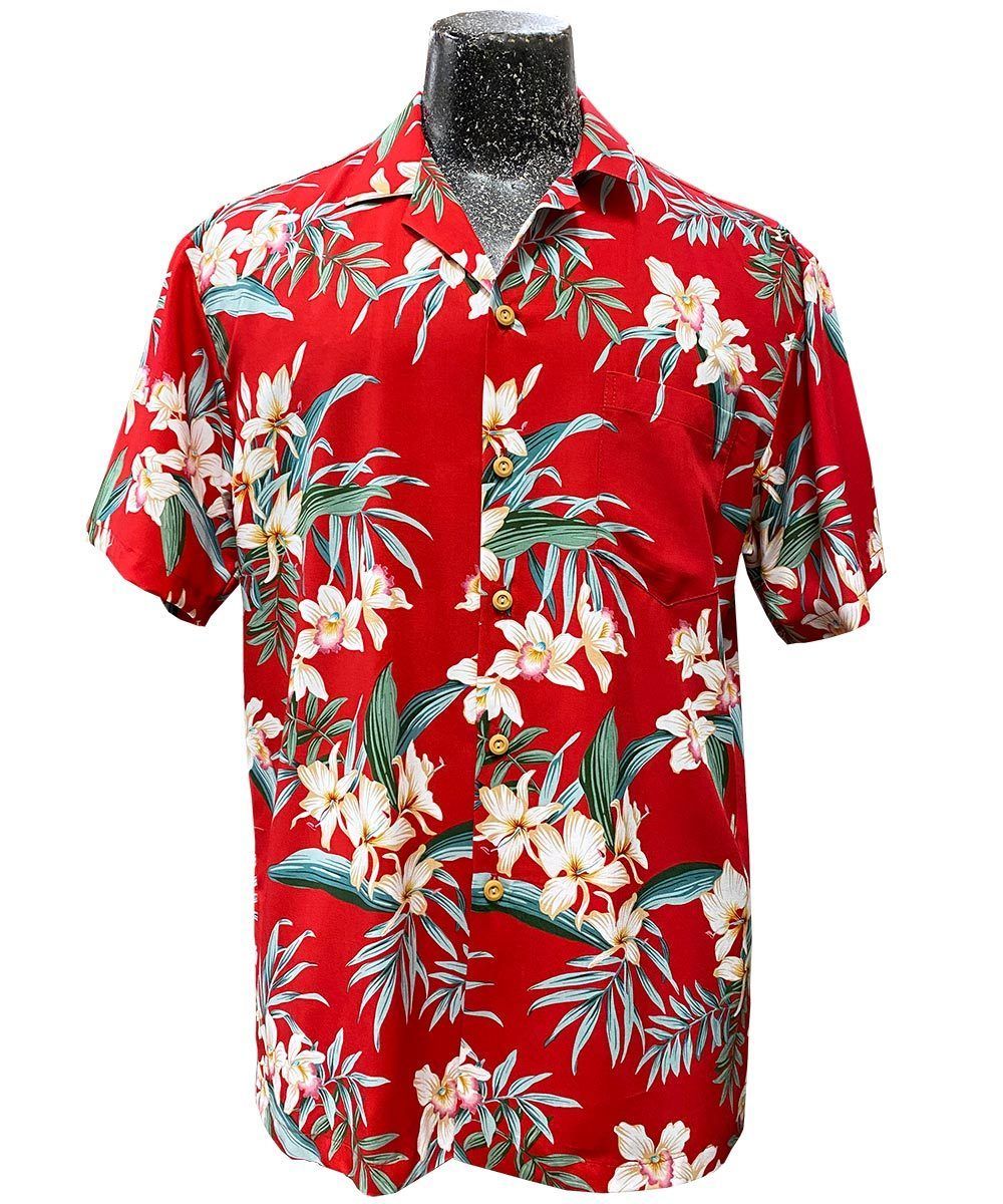 Orchid Ginger Red Hawaii Shirt Ha80744