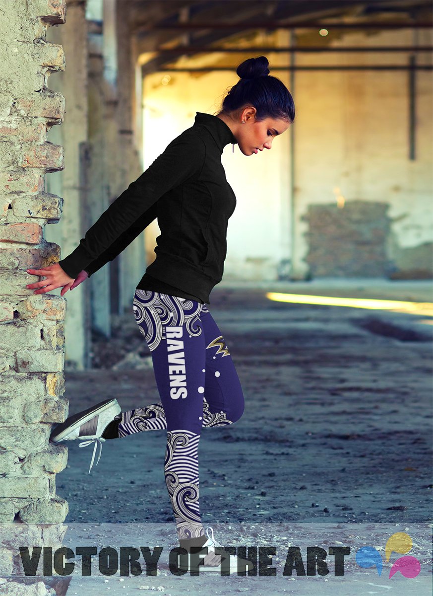 Colorful Summer With Wave Baltimore Ravens Leggings