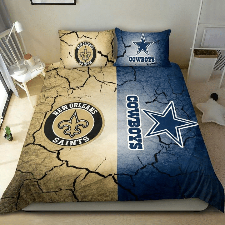 New Orleans Saints x Cowboys Bedding Set, Quilt, Fleece Blanket W140921