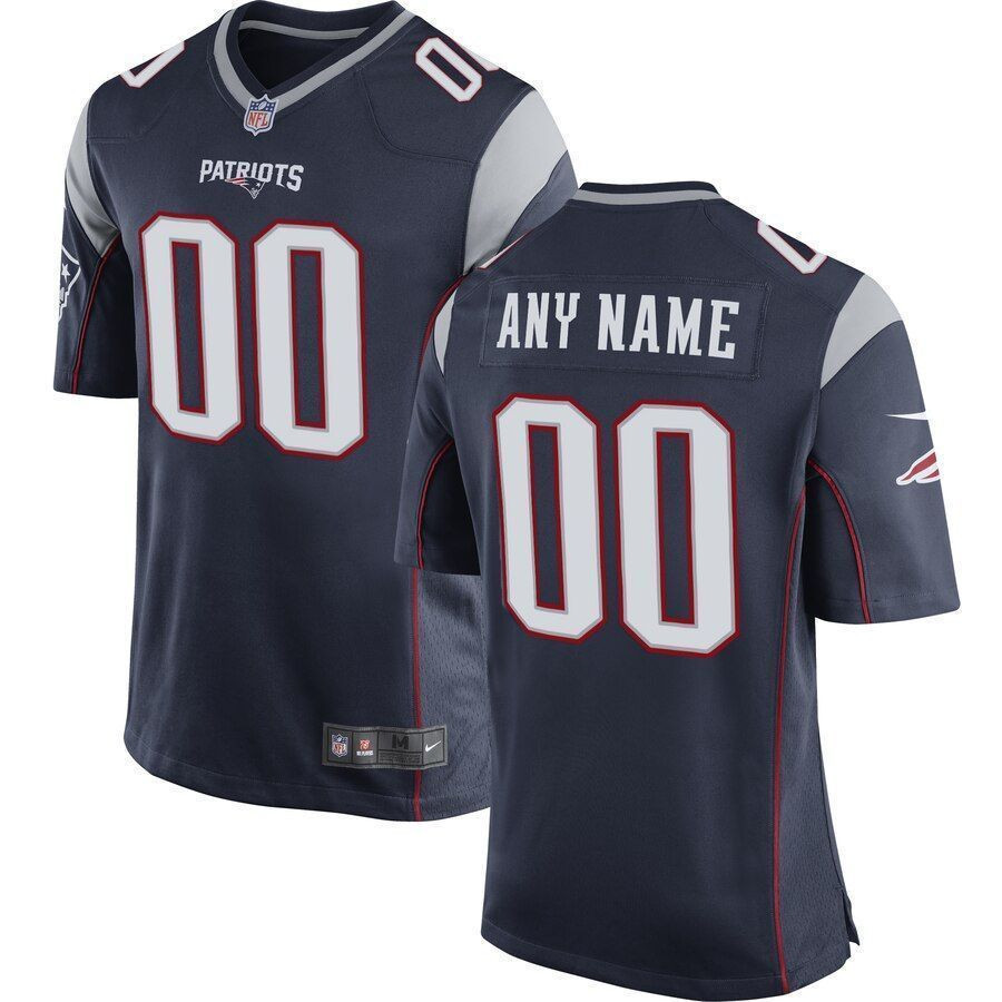 New England Patriots Custom Game Navy 3D Jersey