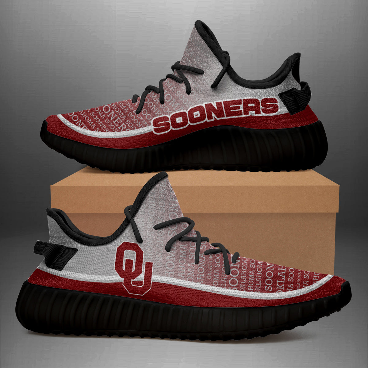 Colorful Line Words Oklahoma Sooners Yeezy Shoes