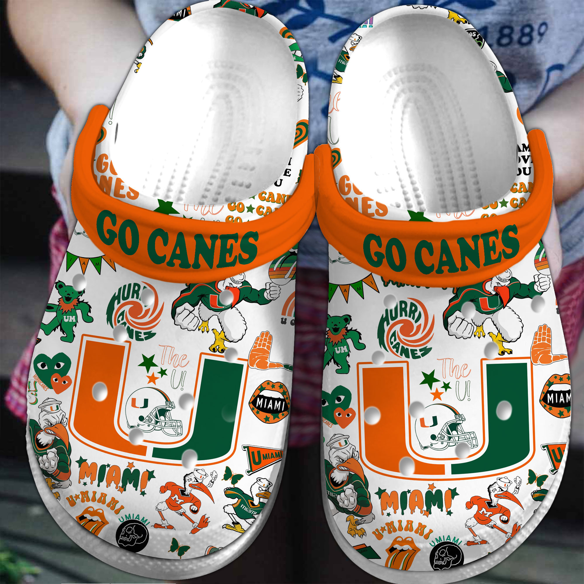 Miami Hurricanes NCAA Sport Crocss Crocband Clogs Shoes Comfortable For Men Women and Kids