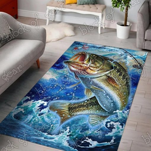 Bass Fishing Sku 262420 Area Rug Living Room Rug Home Decor Carpets