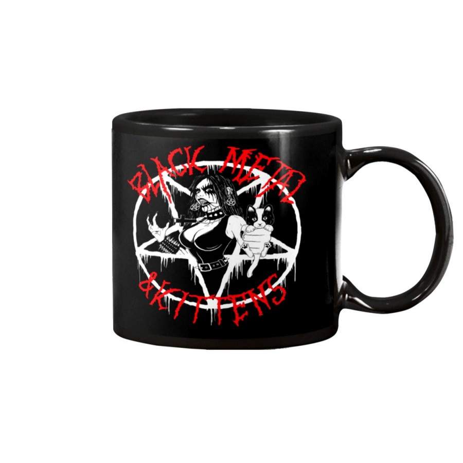 Cool Black Metal And Kittens Mug