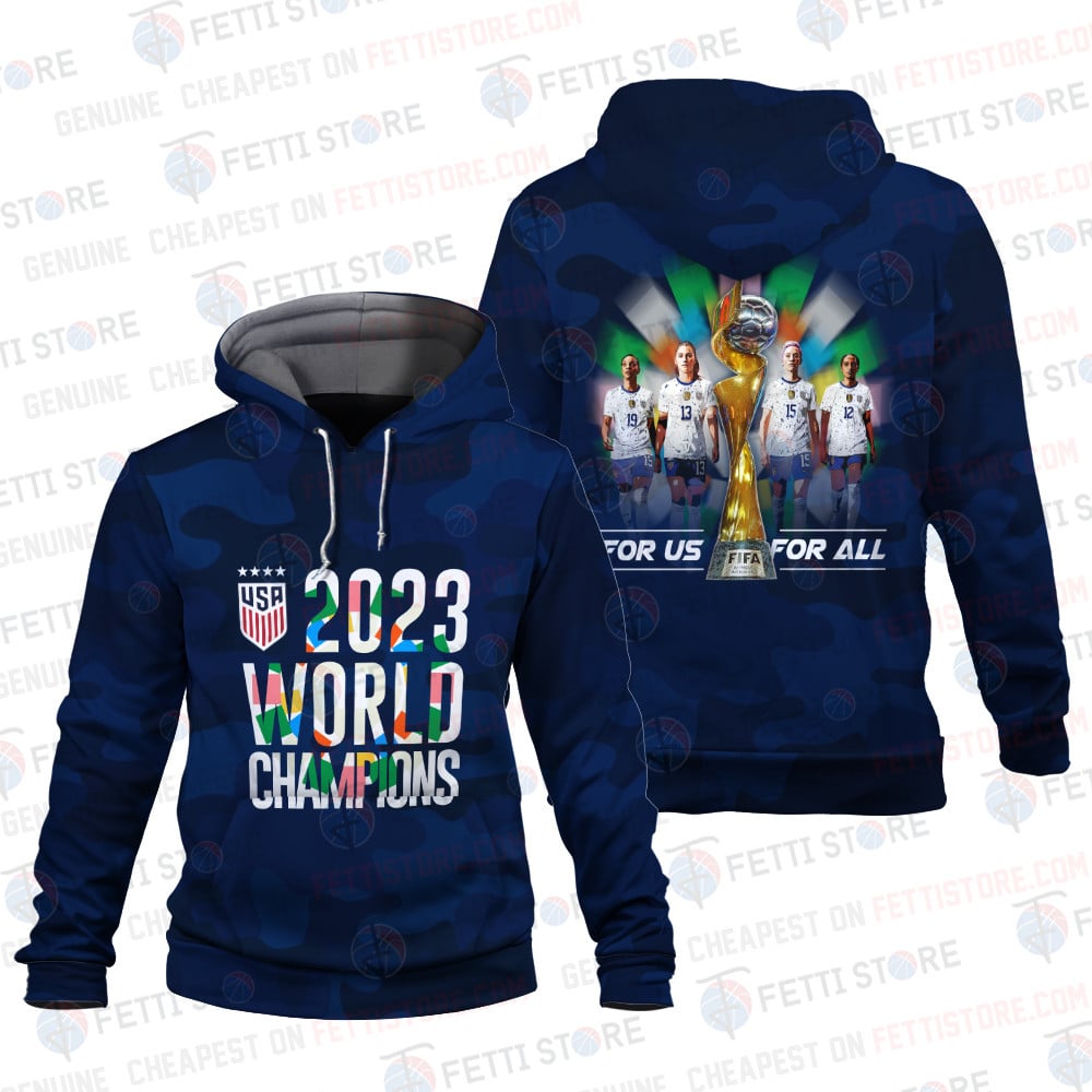 Uswnt 2023 Usa World Cup Champions Navy 3D Hoodie