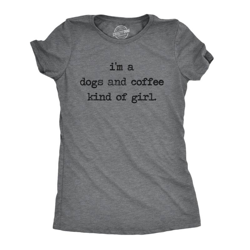 Crushtee Funny Dog Shirt, Coffee Shirt, Womens Dog Shirt, Dog Puppy Shirts, Im Just A Dogs And Coffee Kind Of Girl, Cute Dogs Shirts, Dog Lover Gifts Long Sleeve Hoodie