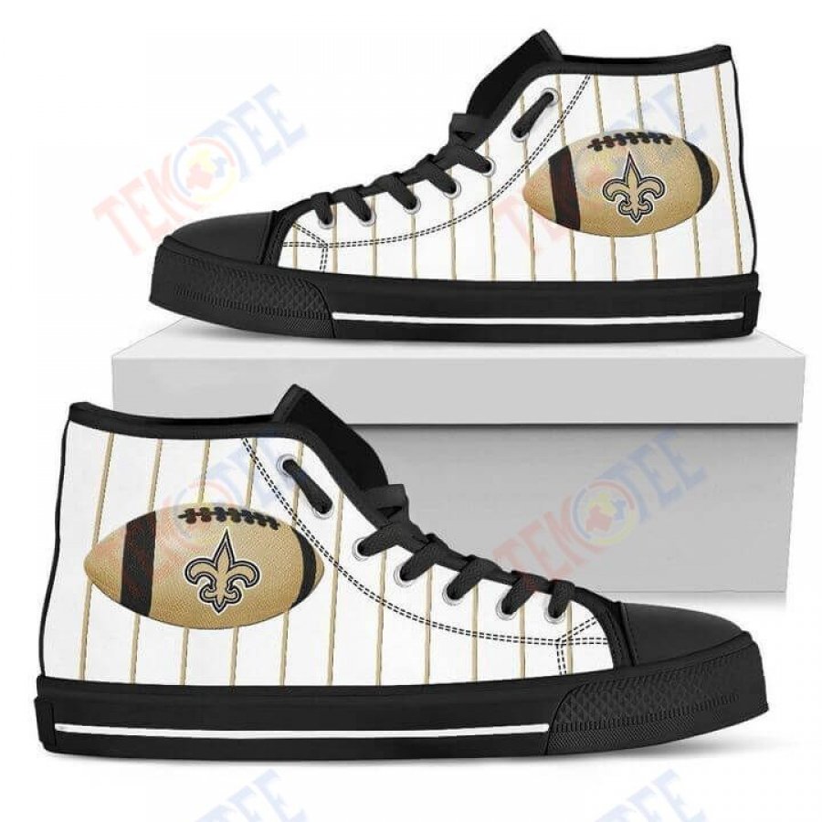 Mens Womens Straight Line With Deep Circle New Orleans Saints High Top Shoes TMT708