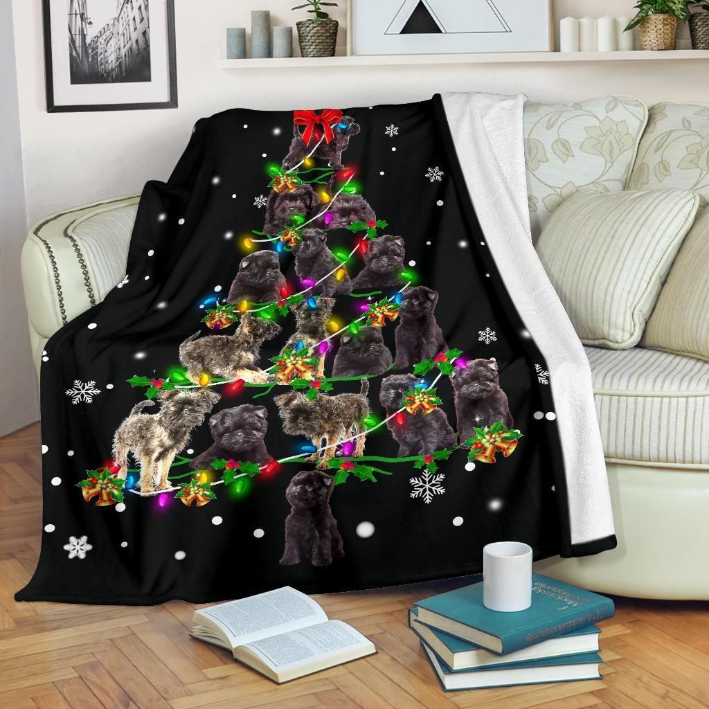 Affenpinscher Christmas Tree Christmas Decoration Design   Fleece Sherpa Blanket