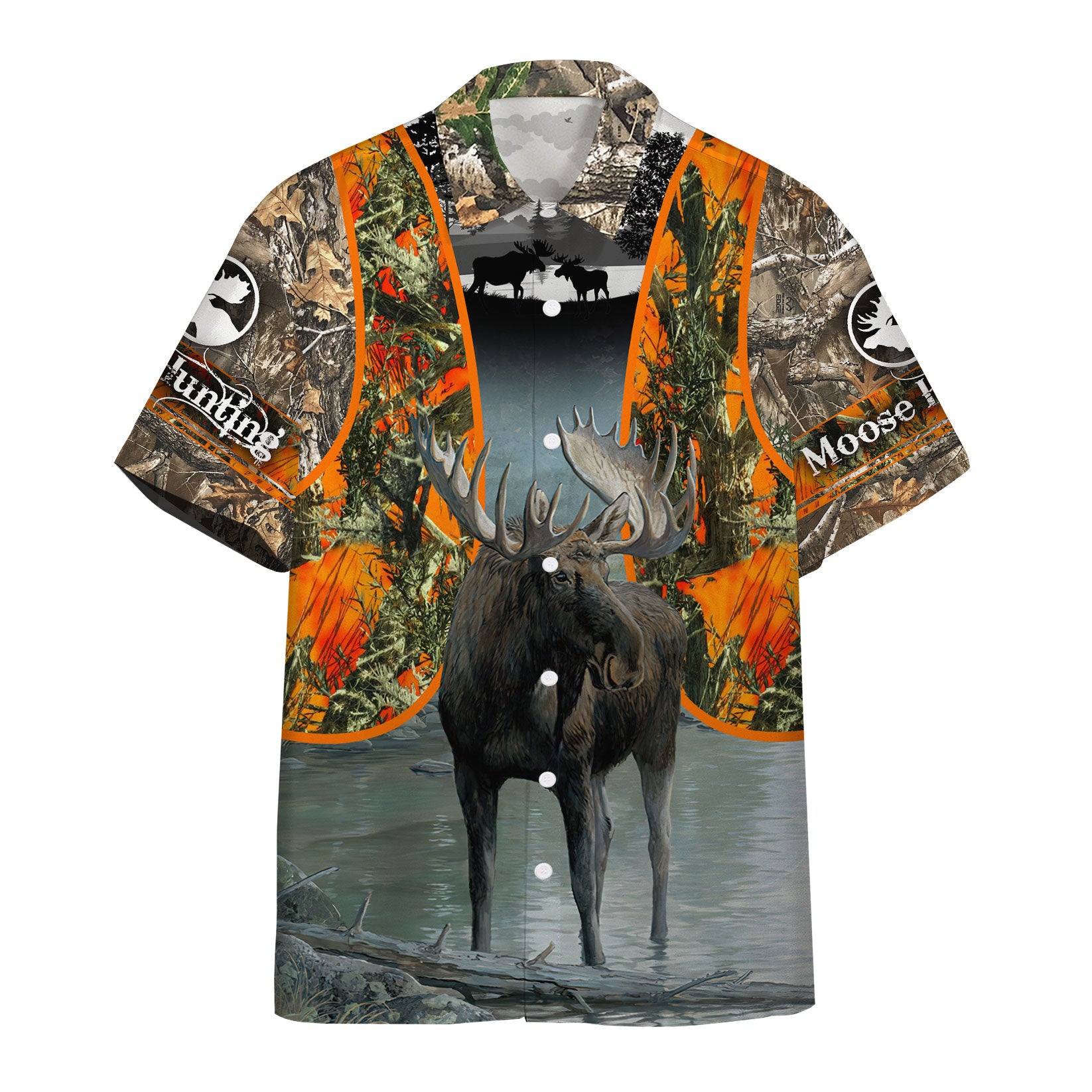 Gearhumans Moose Hunting Hawaiian Shirt Ha37298