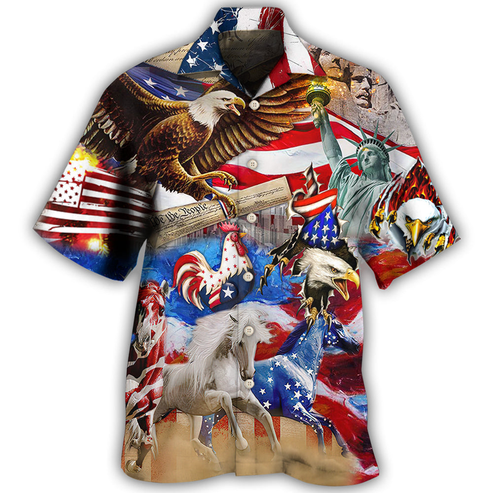 America Independence Day Animal Happy – Hawaiian Shirt