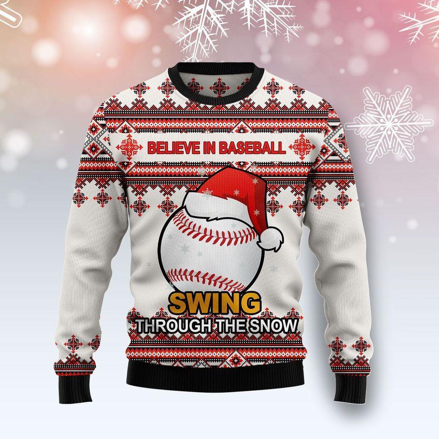 Baseball Santa Hat Ugly Christmas Sweater | Unisex | Adult | Us1420