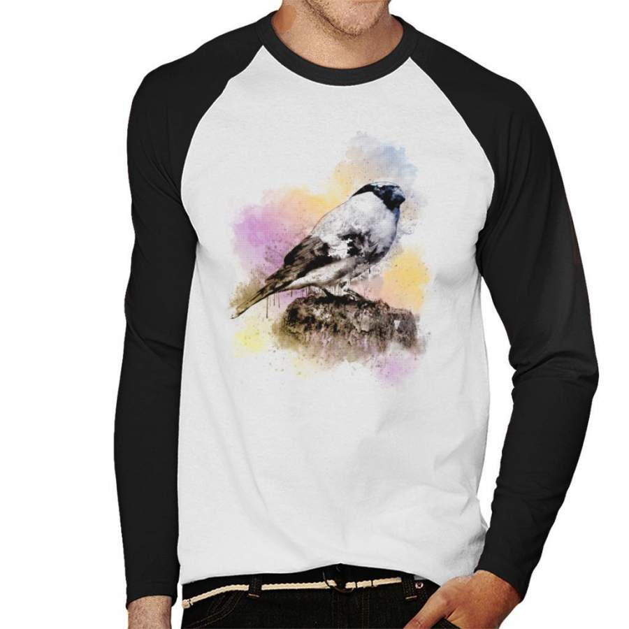 Colour Cloud Bird Men’s Baseball Long Sleeved T-Shirt