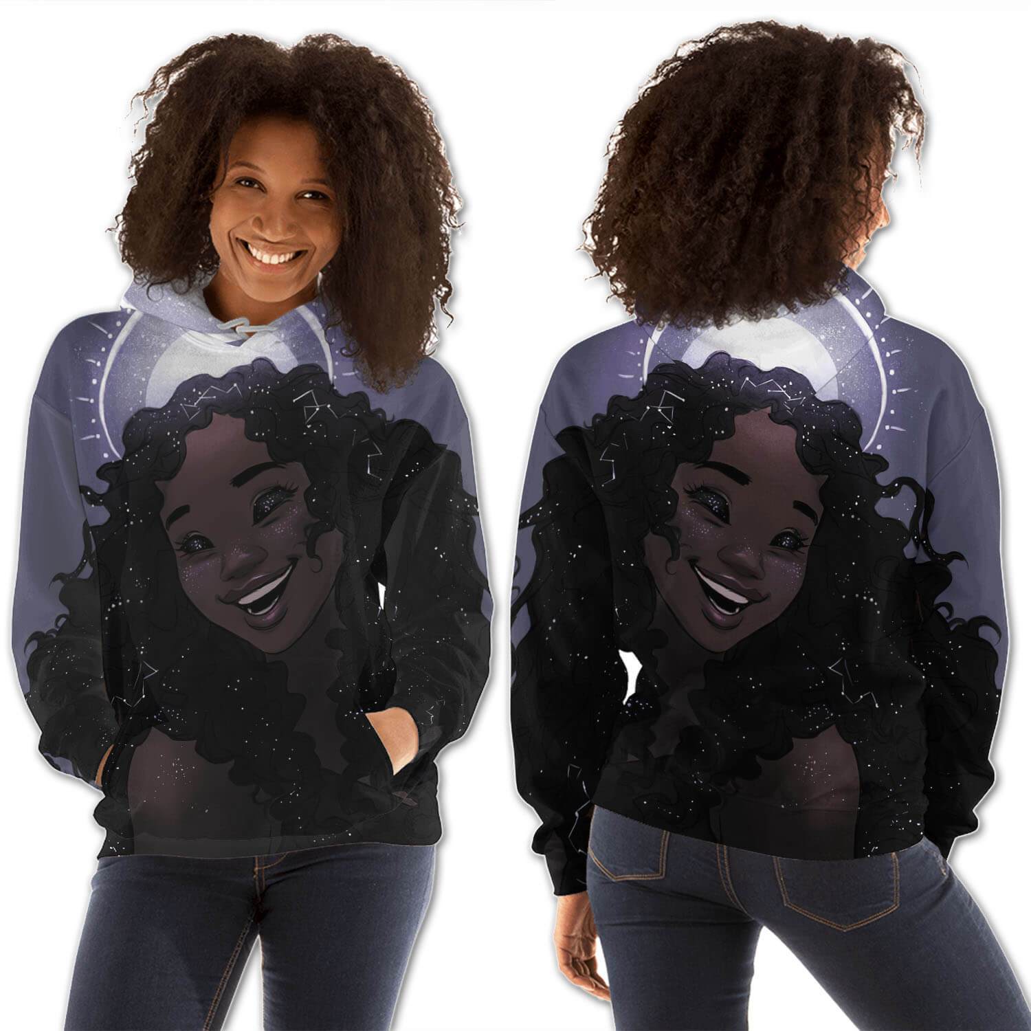 African American Hoodies Beautiful African American Female All Over Print Womens Hooded Sweatshirt African Print Styles BPS16983