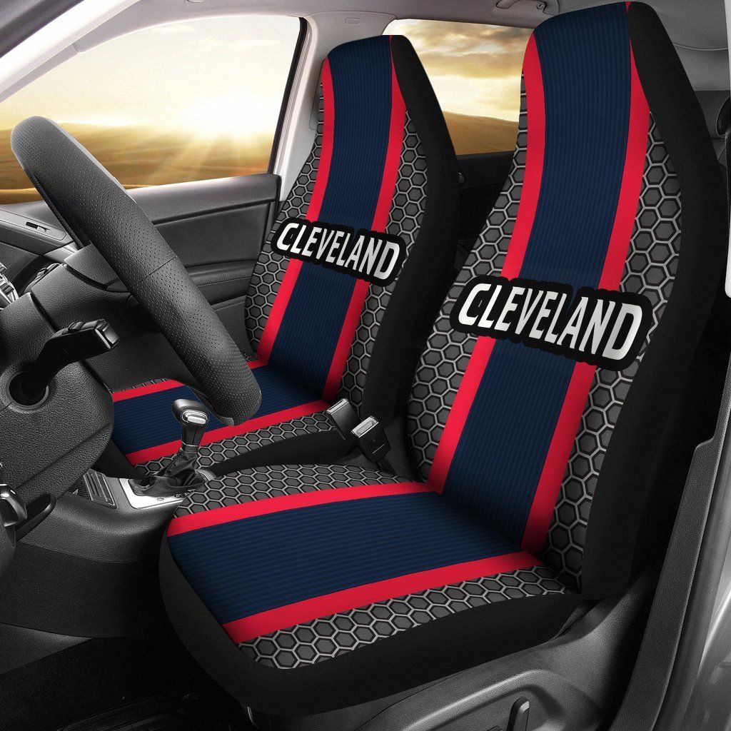 Cleveland Indians Inspired Sports Stripe Auto Seat Covers SUV Seat Covers Truck Seat Covers (Set of