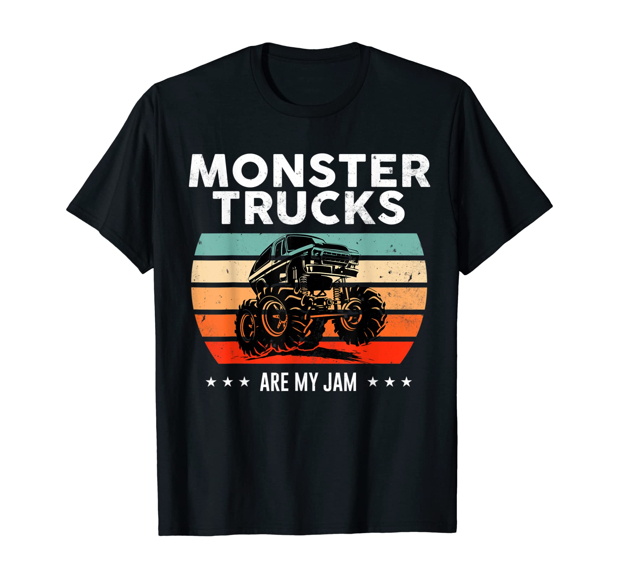 Vintage Monster Truck Are My Jam Retro Sunset Cool Engines T-Shirt