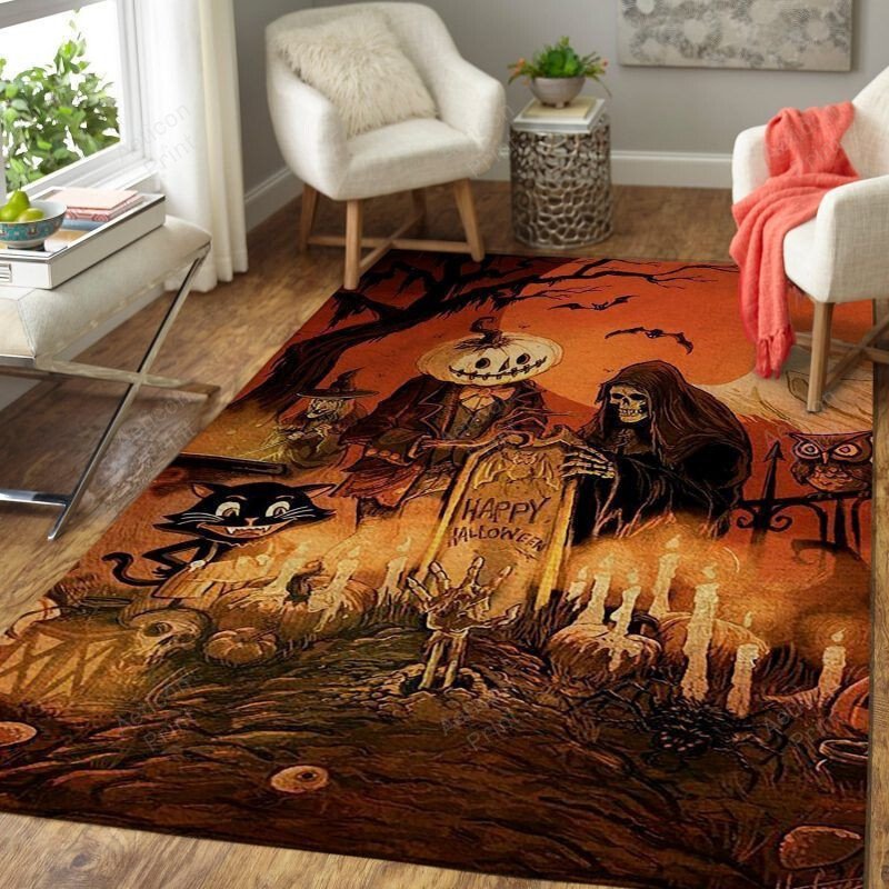 Happy Halloween Home Decor Living Room Area Rug Carpet Vintage Home Decor Gift Idea Carpet