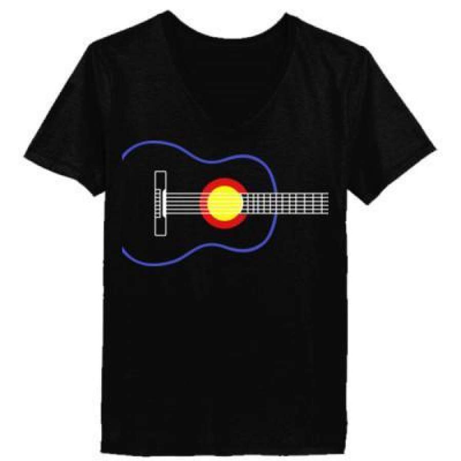 AGR Colorado Guitar Rocks – Ladies’ V-Neck T-Shirt