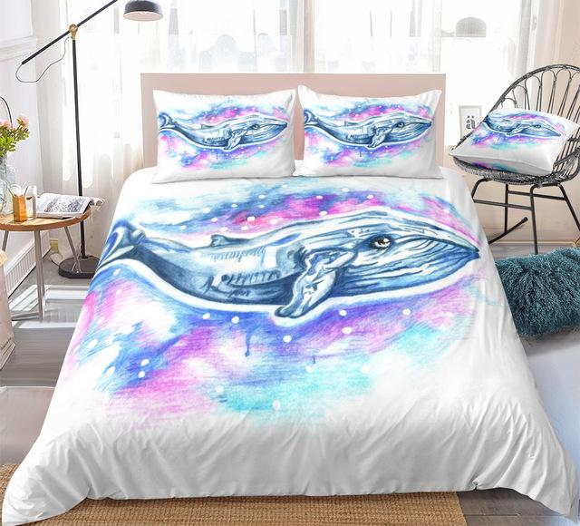 Galaxy Whale 3 Pieces Quilted Comforter Set