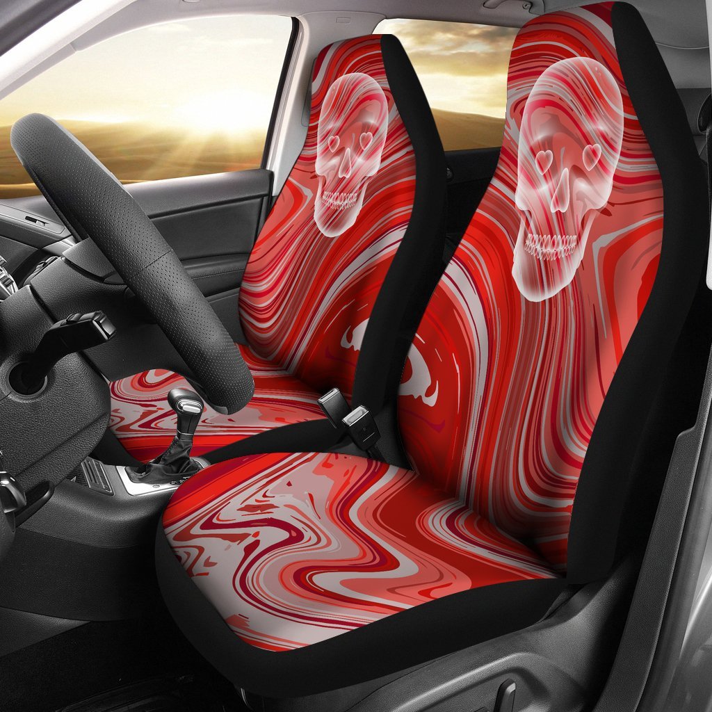 Skull Gift Skull In Love Car Seat Covers - TattoosCafe