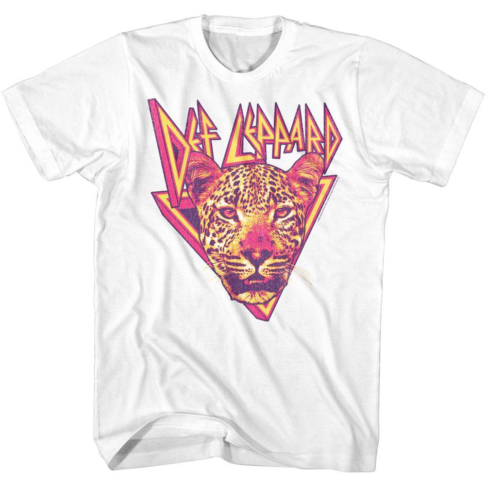 Def Leppard-Leppard Leopard-White Adult S/S Tshirt