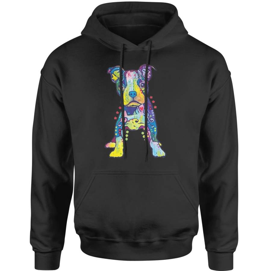 Puppy Graffiti Pop-Art Rainbow Colors Adult Hoodie Sweatshirt