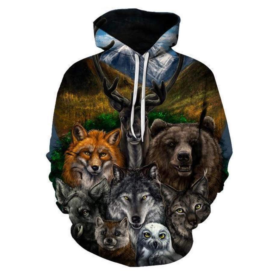 Animal 3D full over print Hoodie