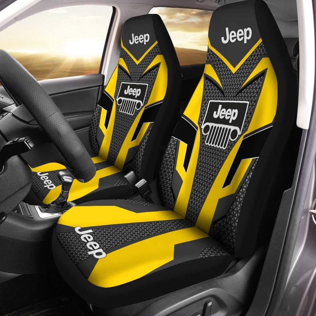 Jeep Pvt-Hl Car Seat Cover (Set Of 2) Ver1 (Yellow)