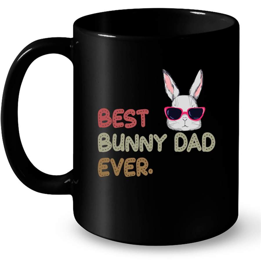 Best Bunny Dad Ever, Classic Vintage, Father’s Day Gift – Full-Wrap Coffee Black Mug